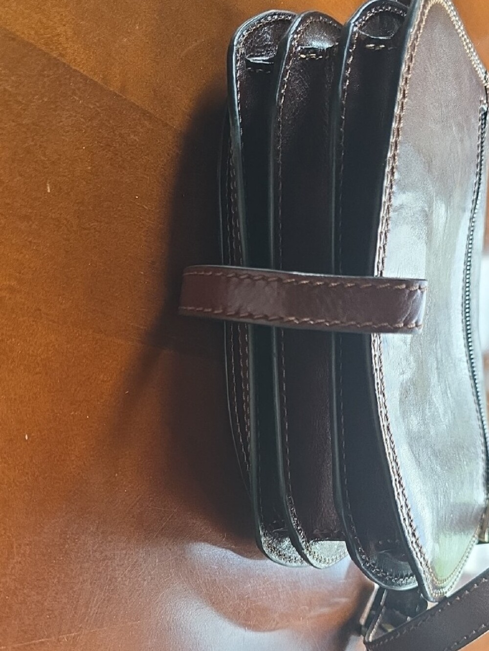 Gianni Conti Brown Leather Crossbody Bag - Picture 8 of 10